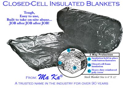 RENTAL INSULATED CONCRETE BLANKETS (6' X 25'), Maxwell Supply of Oklahoma  City